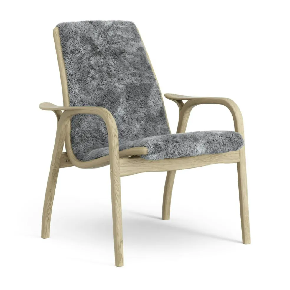 Laminett Armchair Sheepskin, Lacquered Oak / Espresso