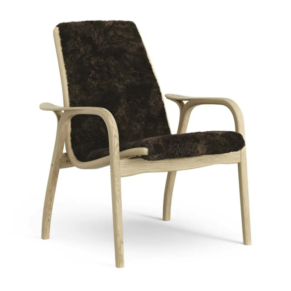 Laminett Armchair Sheepskin, Lacquered Oak / Espresso