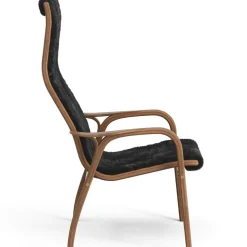 Lamino Armchair, Natural lacquered Walnut / Sheepskin Moonlight