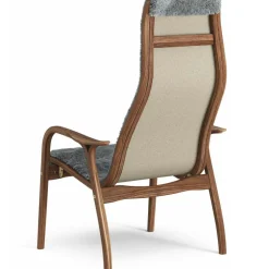 Lamino Armchair, Natural lacquered Walnut / Sheepskin Moonlight