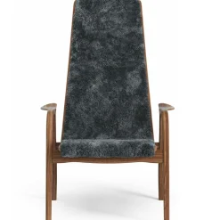 Lamino Armchair, Natural lacquered Walnut / Sheepskin Moonlight