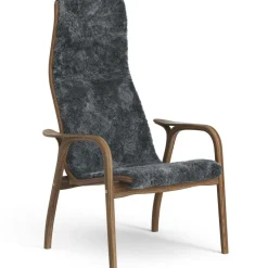 Lamino Armchair, Natural lacquered Walnut / Sheepskin Moonlight