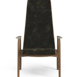 Lamino Armchair, Natural lacquered Walnut / Sheepskin Moonlight
