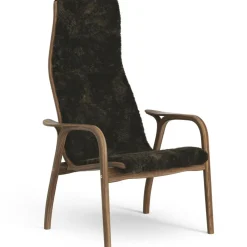 Lamino Armchair, Natural lacquered Walnut / Sheepskin Moonlight