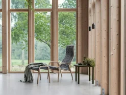 Lamino Armchair With Footstool Sheepskin, Sahara / Oiled Oak