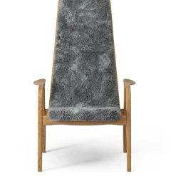 Lamino Armchair With Footstool Sheepskin, Sahara / Oiled Oak