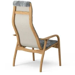 Lamino Armchair With Footstool Sheepskin, Sahara / Oiled Oak
