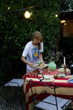 Lara Candlestick 32 cm, Blue / Minty Green