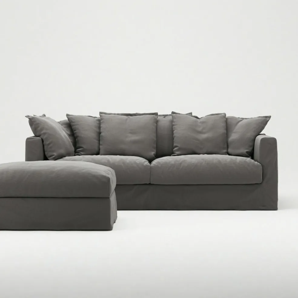 Le Grand Air Footstool Cotton, Beige