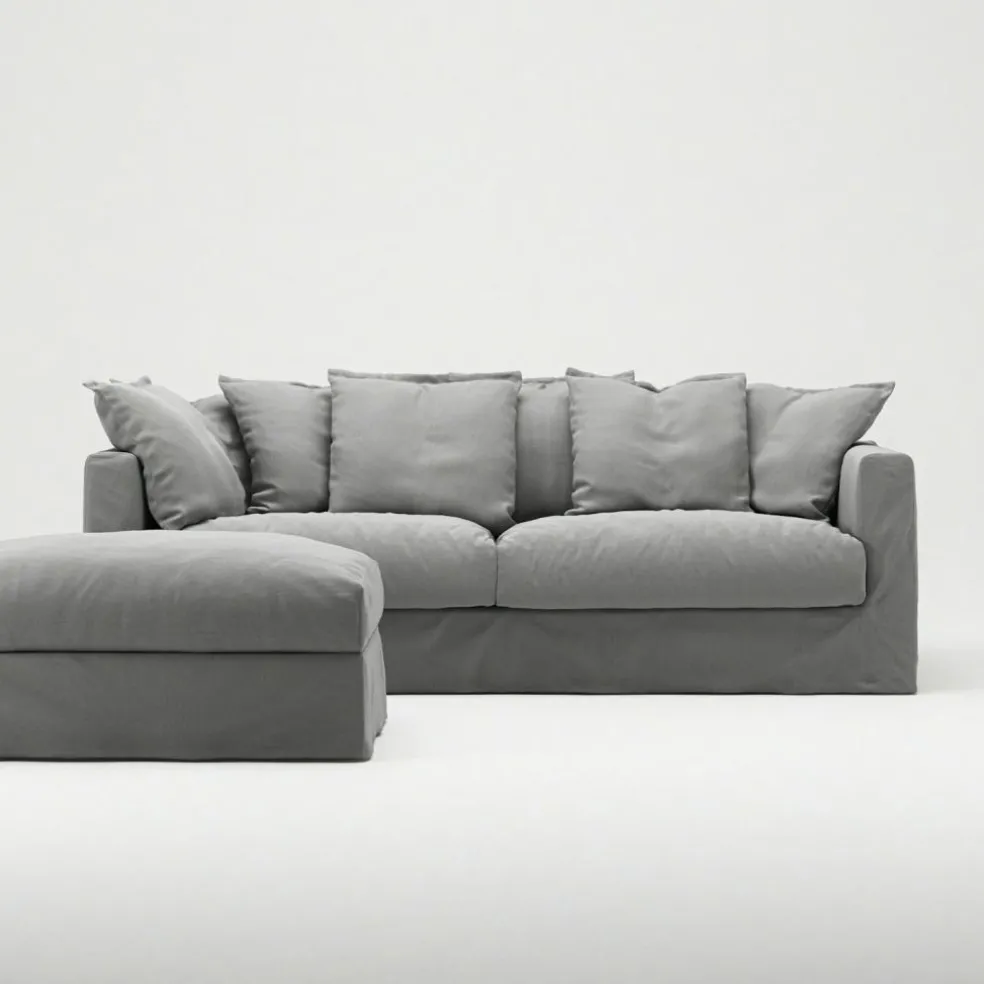 Le Grand Air Footstool Cotton, Beige