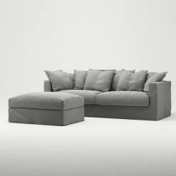 Le Grand Air Footstool Cotton, Beige