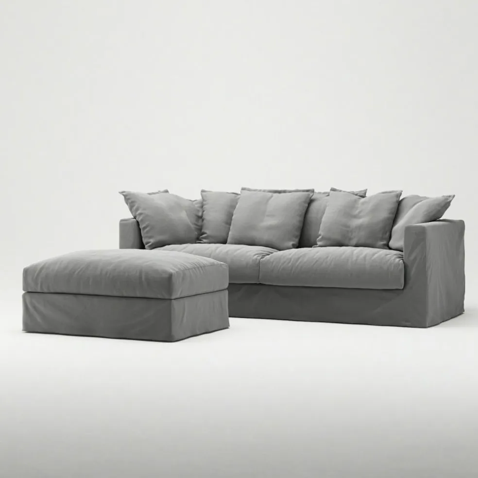 Le Grand Air Footstool Cotton, Beige