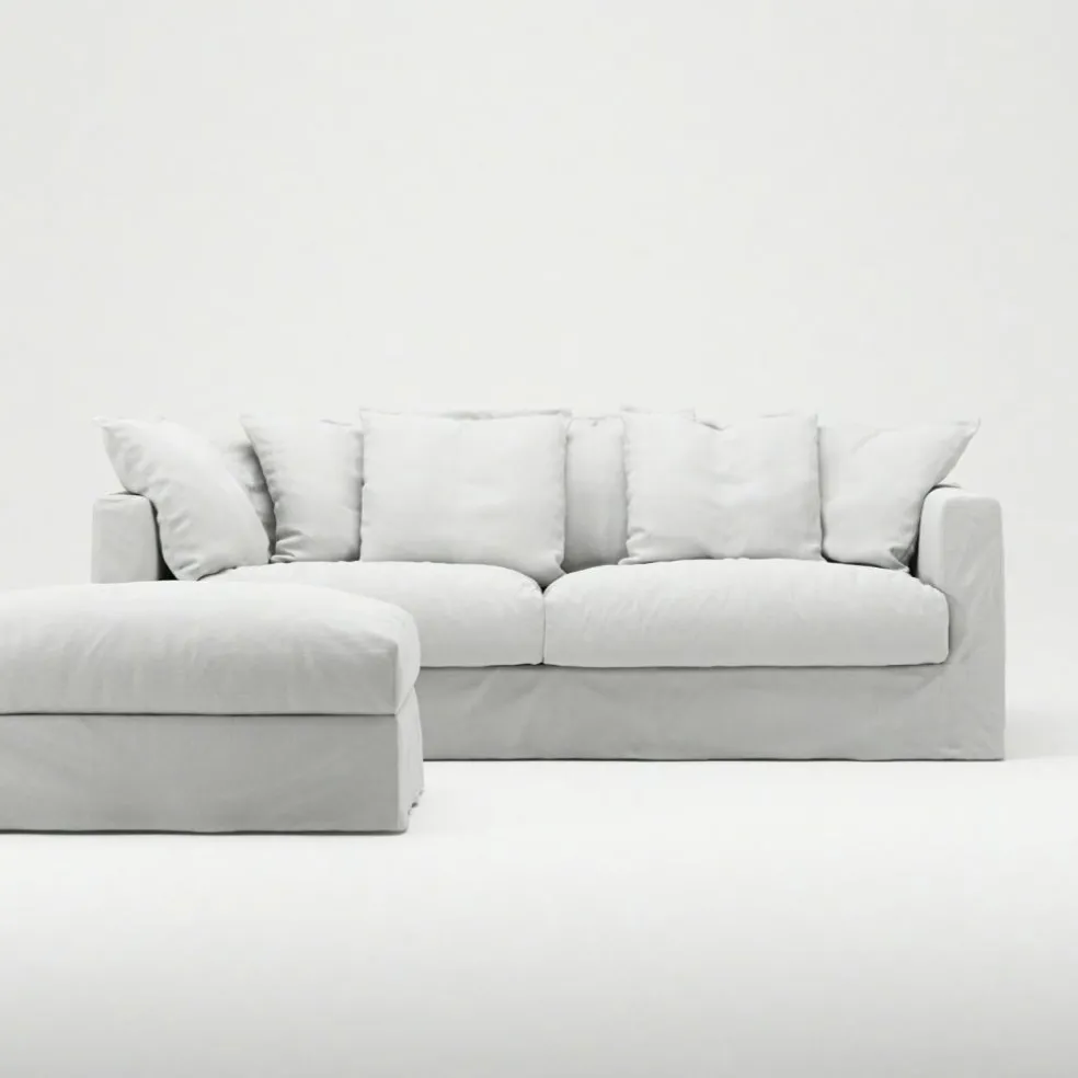 Le Grand Air Footstool Cotton, Beige