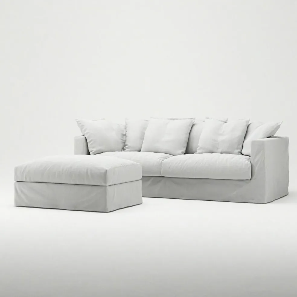 Le Grand Air Footstool Cotton, Beige