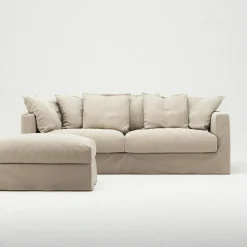 Le Grand Air Footstool Cotton, Beige