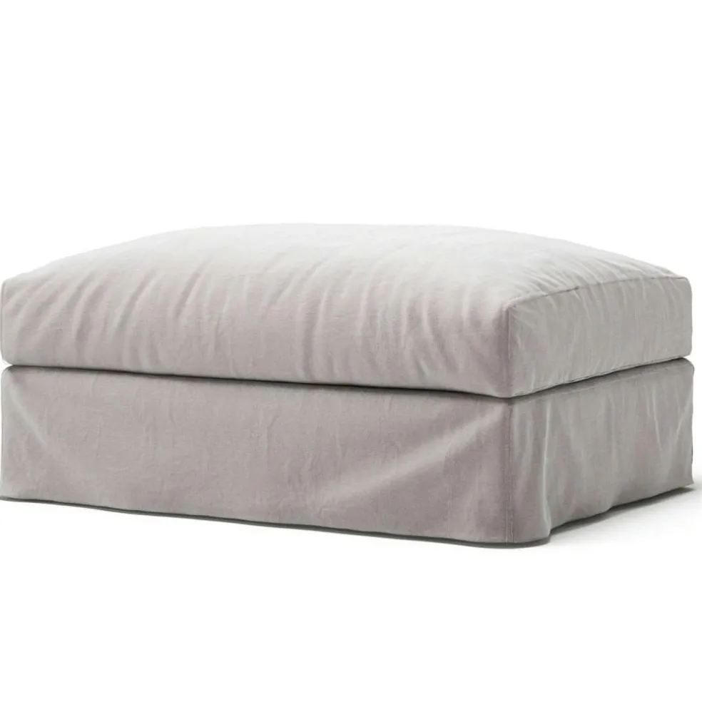 Le Grand Air Footstool Linen, Misty Grey