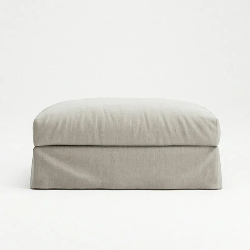 Le Grand Air Footstool Linen, Misty Grey
