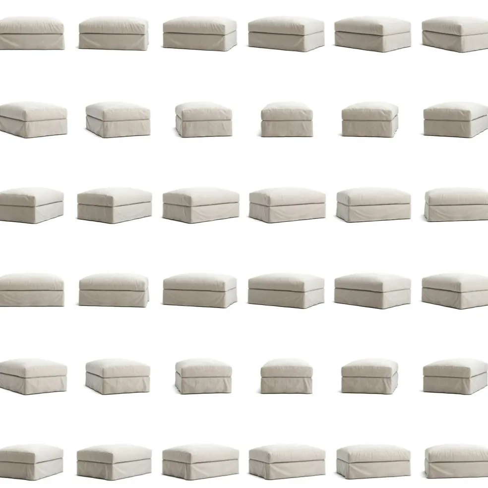 Le Grand Air Footstool Linen, Misty Grey