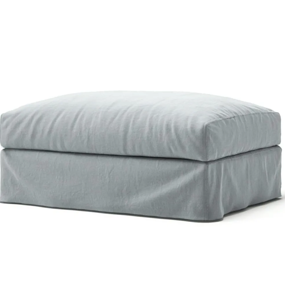 Le Grand Air Footstool Linen, Misty Grey