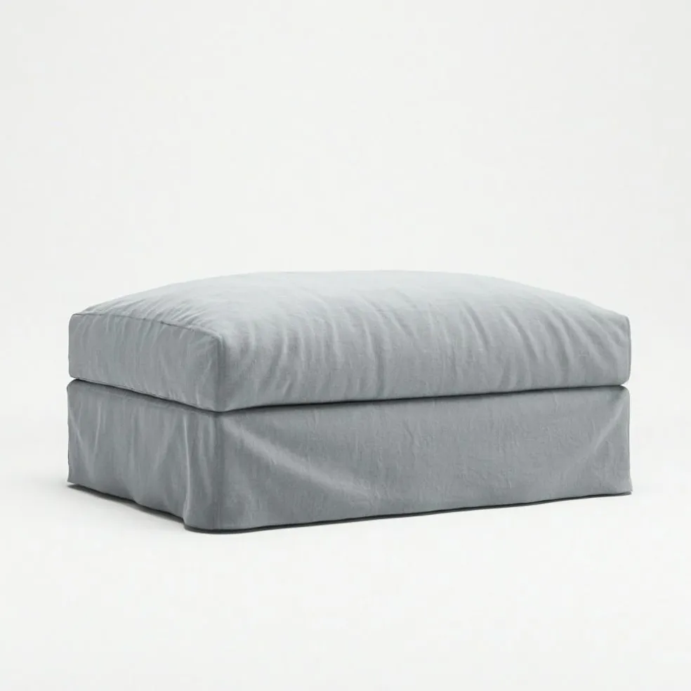 Le Grand Air Footstool Linen, Misty Grey