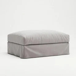 Le Grand Air Footstool Linen, Misty Grey