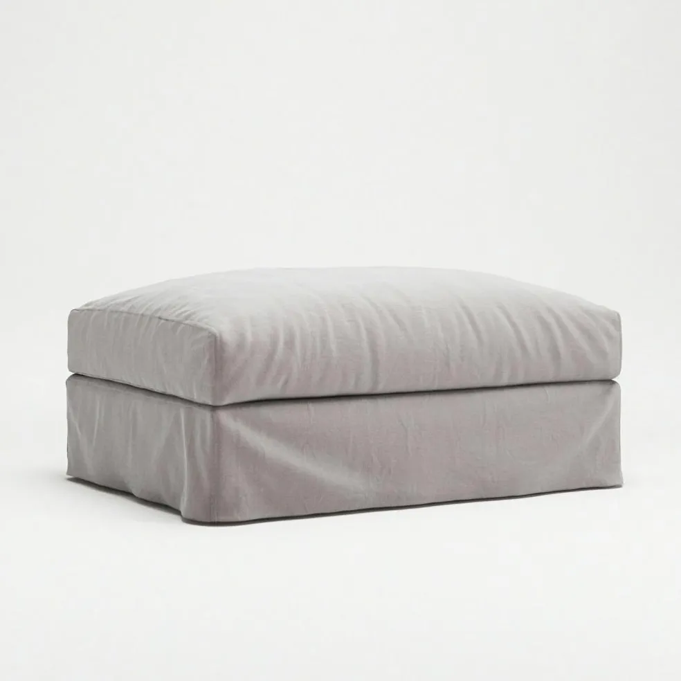 Le Grand Air Footstool Linen, Misty Grey