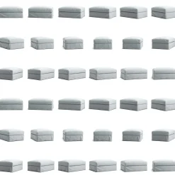 Le Grand Air Footstool Linen, Misty Grey