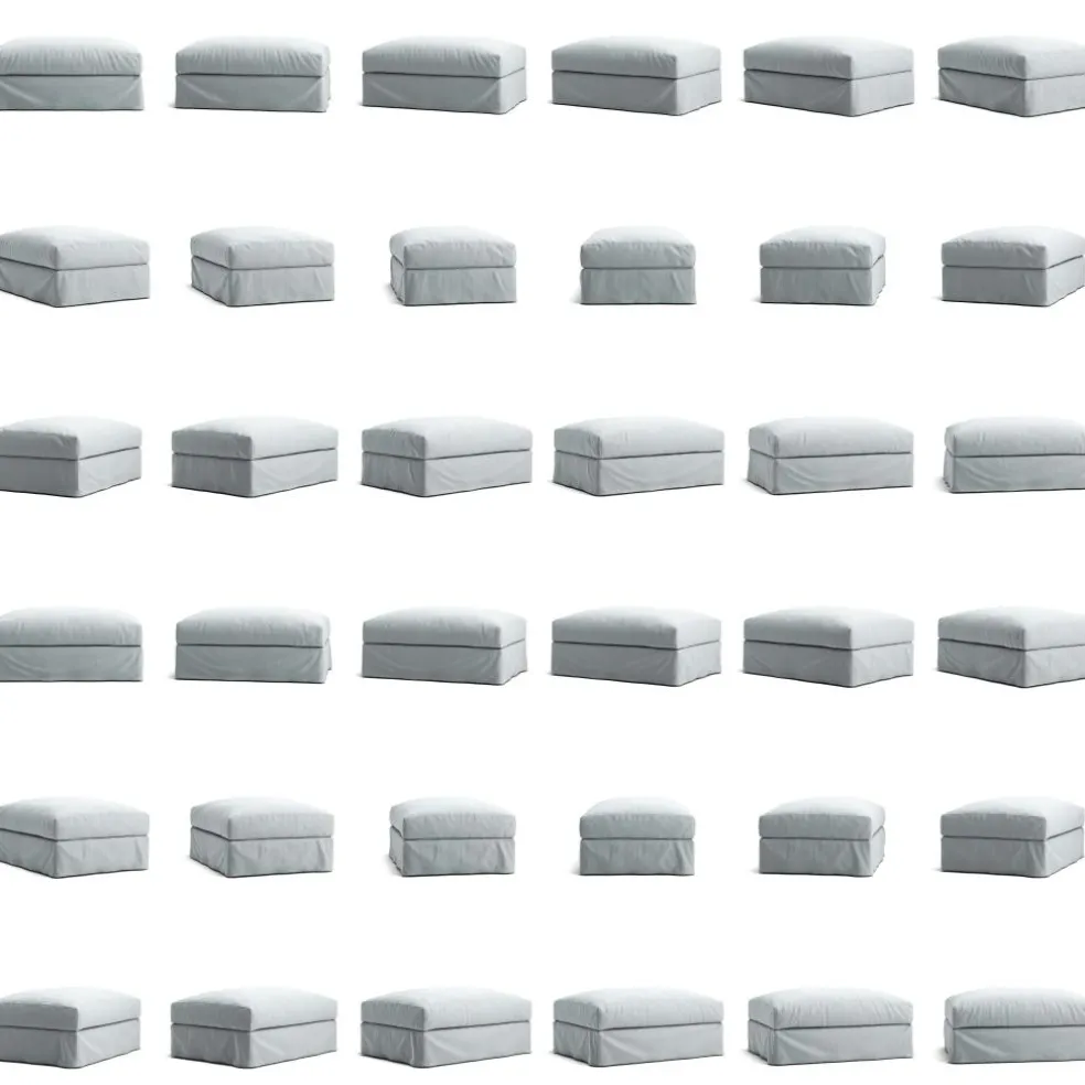 Le Grand Air Footstool Linen, Misty Grey