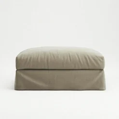Le Grand Air Footstool Linen, Misty Grey