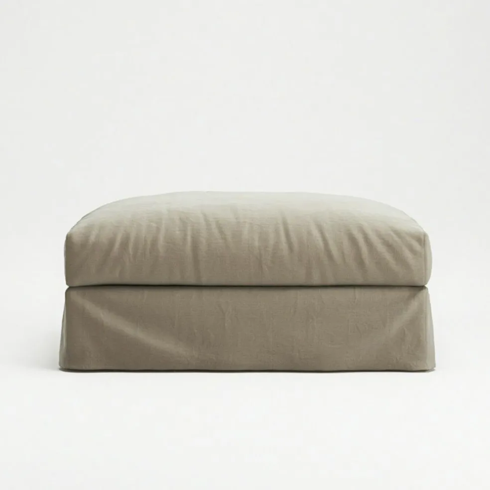 Le Grand Air Footstool Linen, Misty Grey