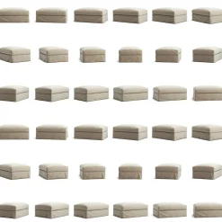 Le Grand Air Footstool Linen, Misty Grey