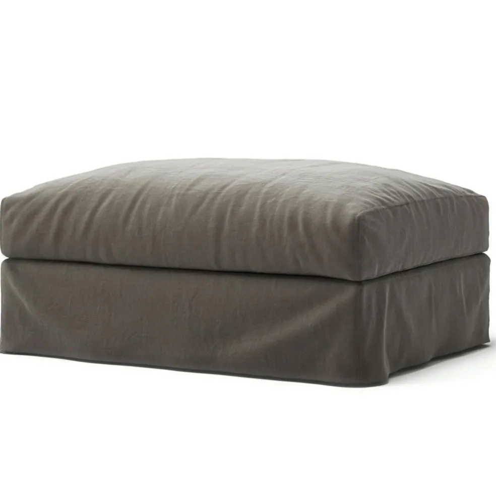 Le Grand Air Footstool Linen, Misty Grey