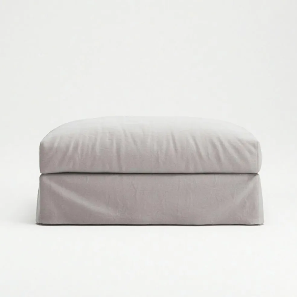 Le Grand Air Footstool Linen, Misty Grey