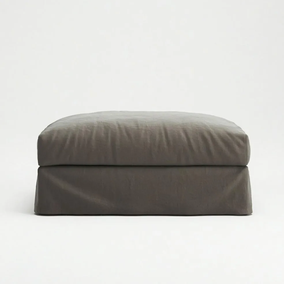 Le Grand Air Footstool Linen, Misty Grey