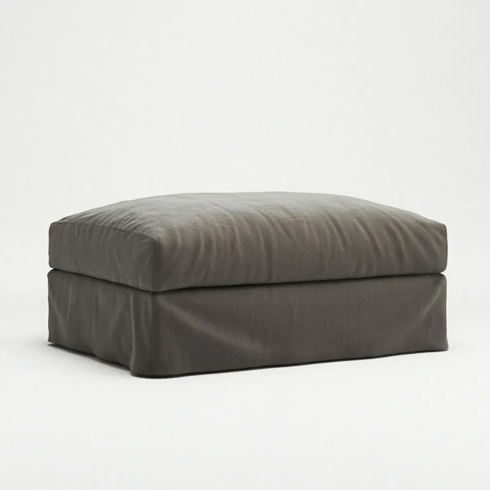 Le Grand Air Footstool Linen, Misty Grey