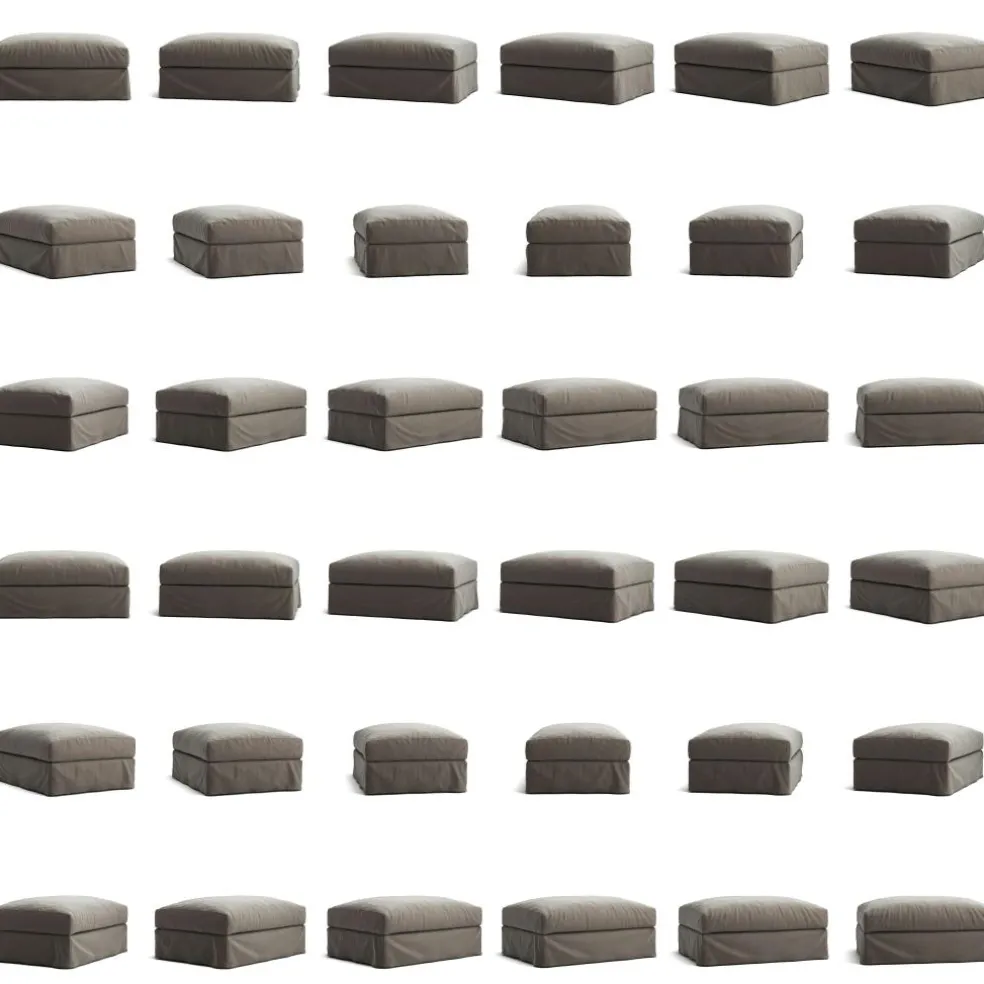 Le Grand Air Footstool Linen, Misty Grey