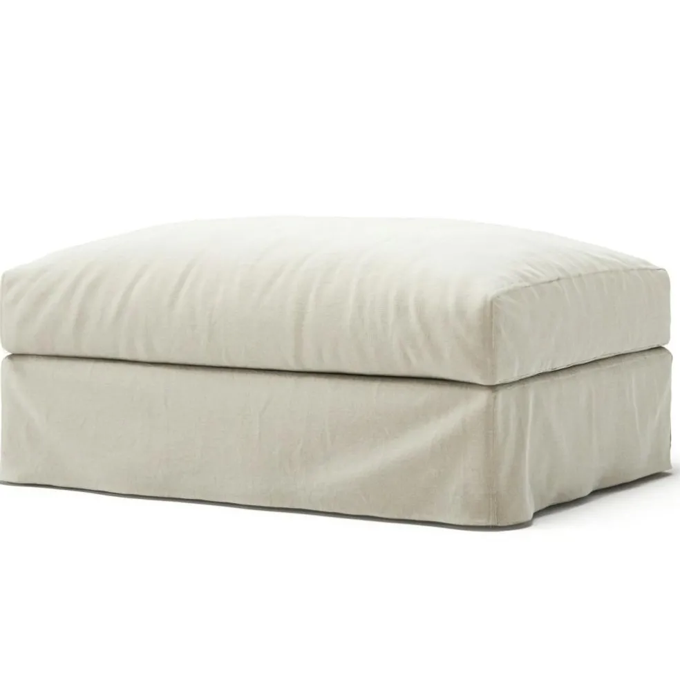 Le Grand Air Footstool Linen, Misty Grey