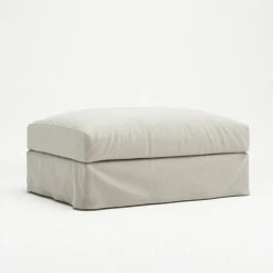 Le Grand Air Footstool Linen, Misty Grey