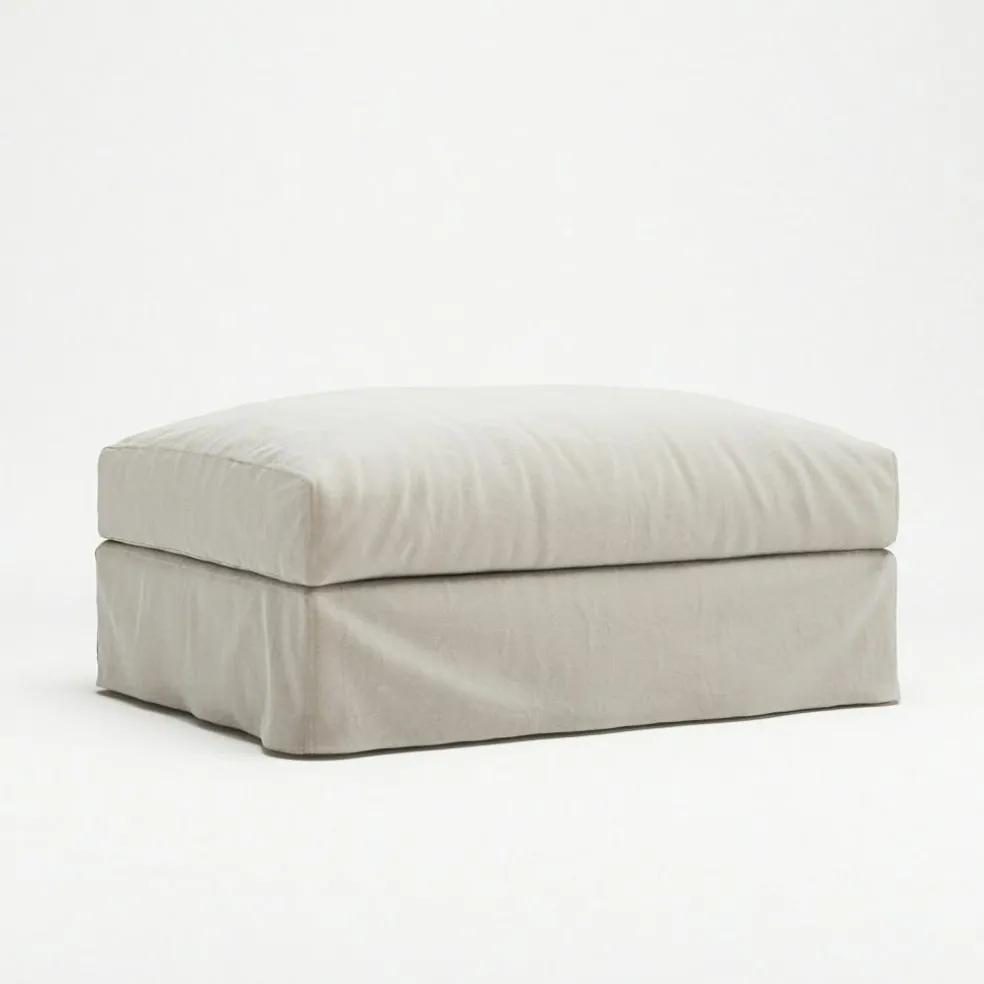 Le Grand Air Footstool Linen, Misty Grey