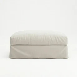 Le Grand Air Footstool Linen, Misty Grey