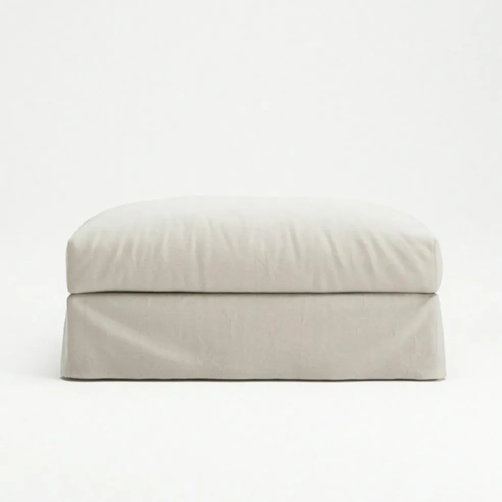 Le Grand Air Footstool Linen, Misty Grey