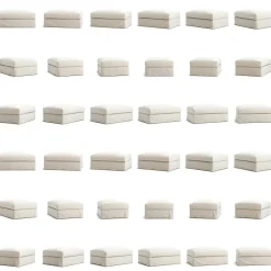 Le Grand Air Footstool Linen, Misty Grey