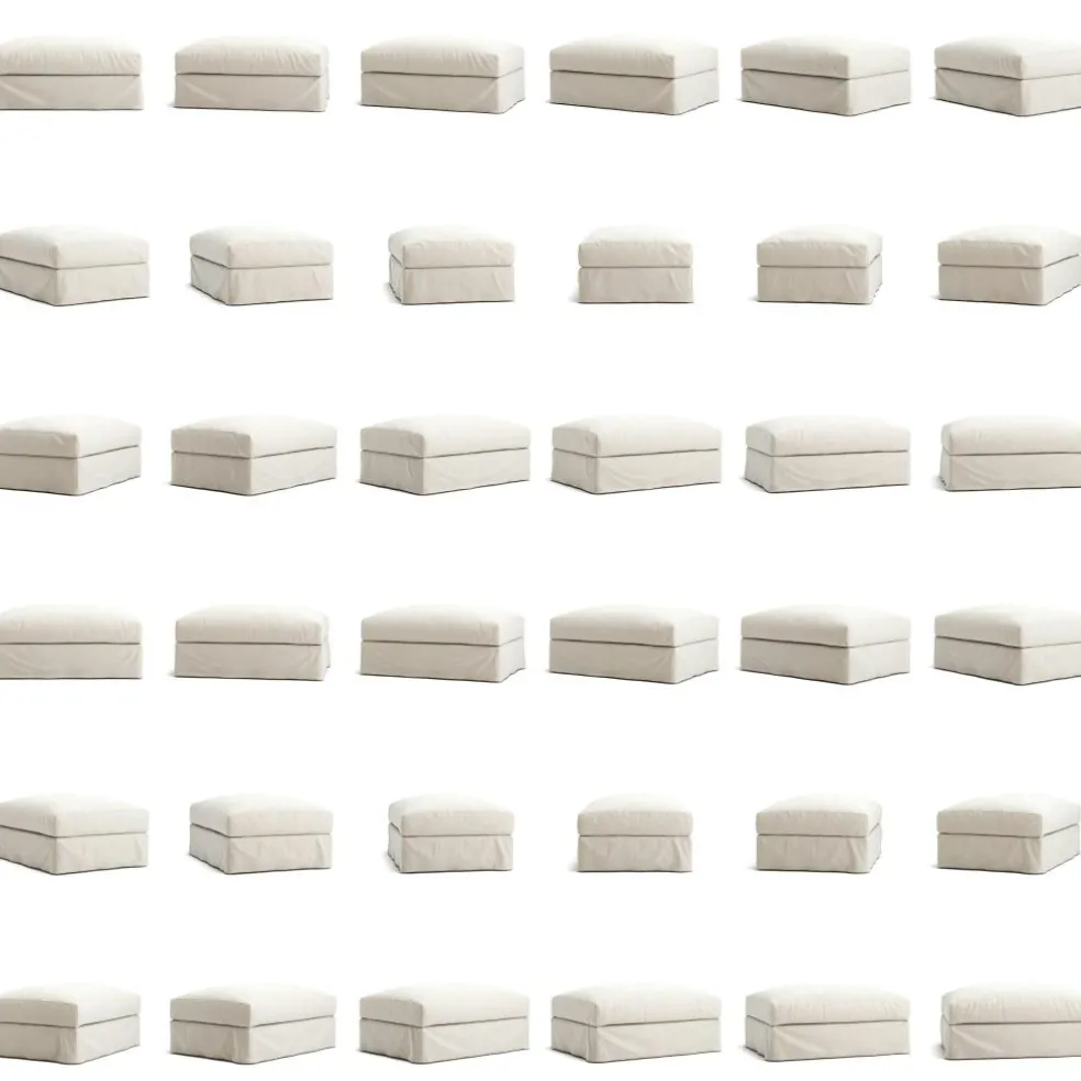 Le Grand Air Footstool Linen, Misty Grey