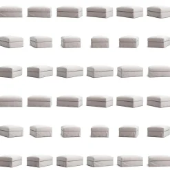 Le Grand Air Footstool Linen, Misty Grey