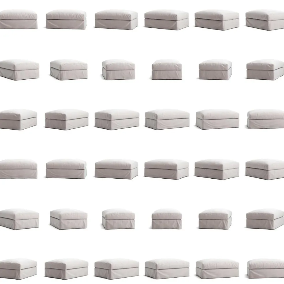 Le Grand Air Footstool Linen, Misty Grey