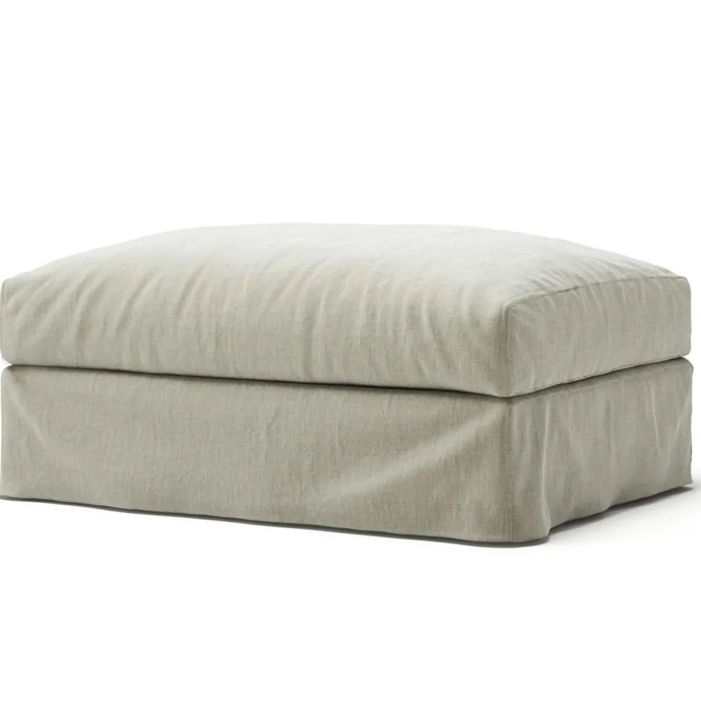 Le Grand Air Footstool Linen, Misty Grey