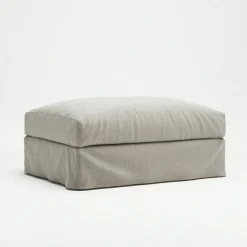 Le Grand Air Footstool Linen, Misty Grey