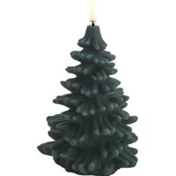 Led Candle Christmas Tree 10x15 cm, Pine Green