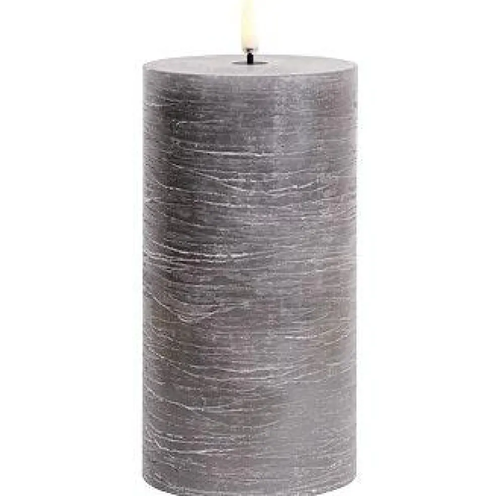 LED Pillar Candle 7,8 x 10,1 cm, Grey
