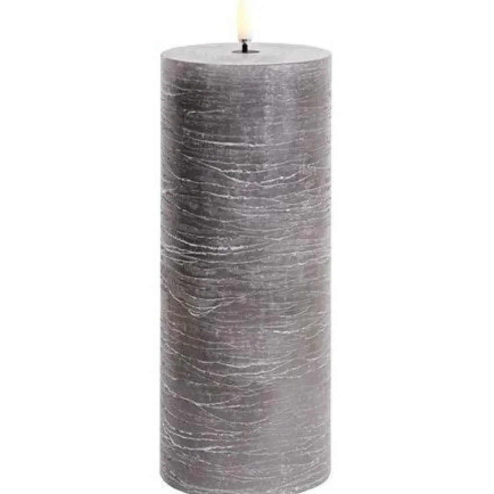 LED Pillar Candle 7,8 x 10,1 cm, Grey
